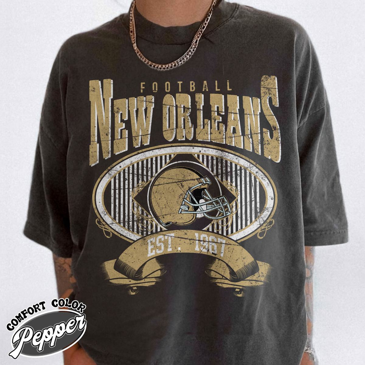 Unisex New Orleans football vintage t-shirt for men and women