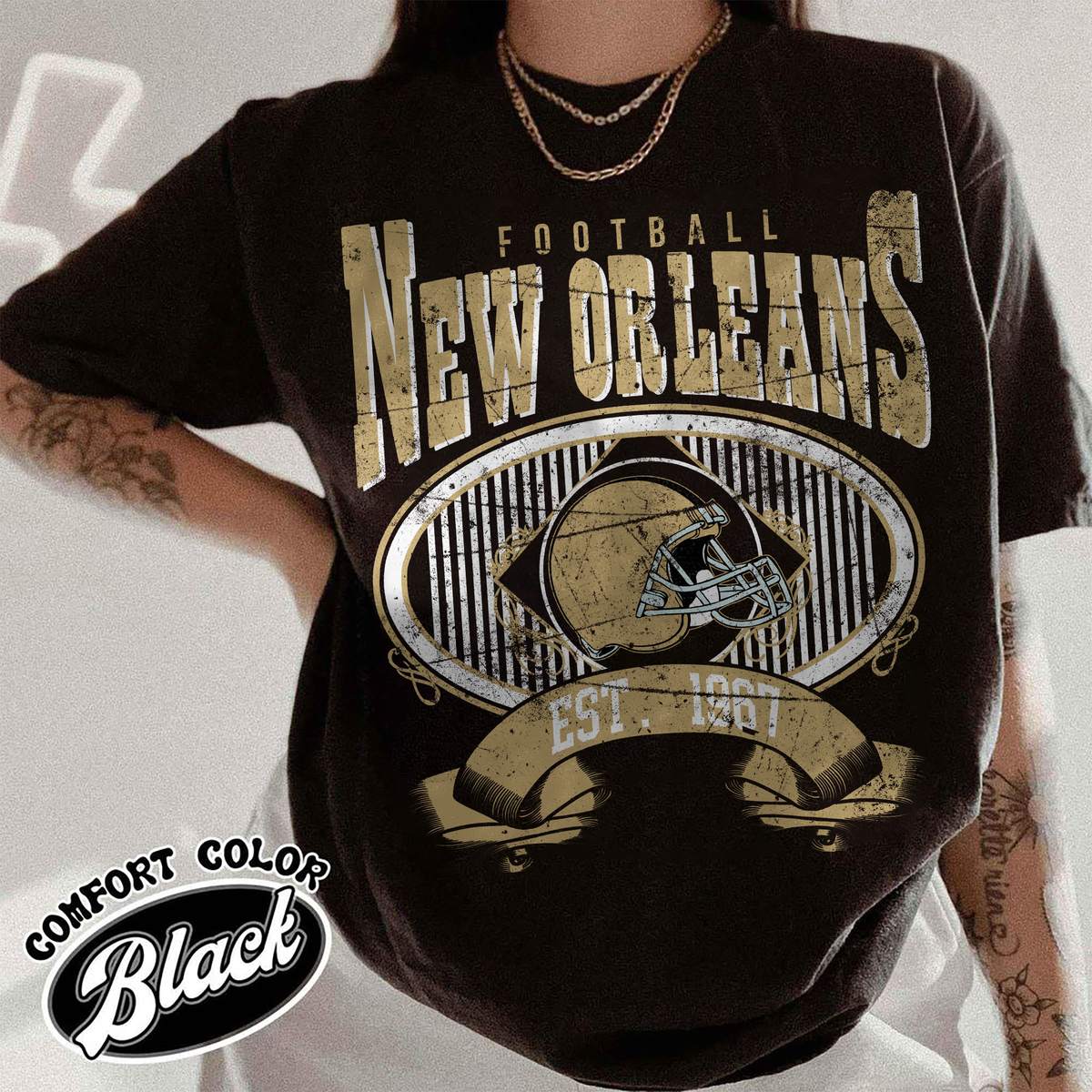 Unisex New Orleans football vintage t-shirt for men and women