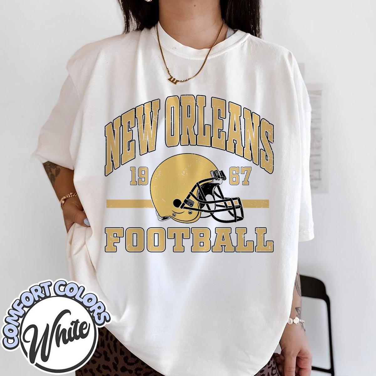 Unisex New Orleans football vintage t-shirt for men and women