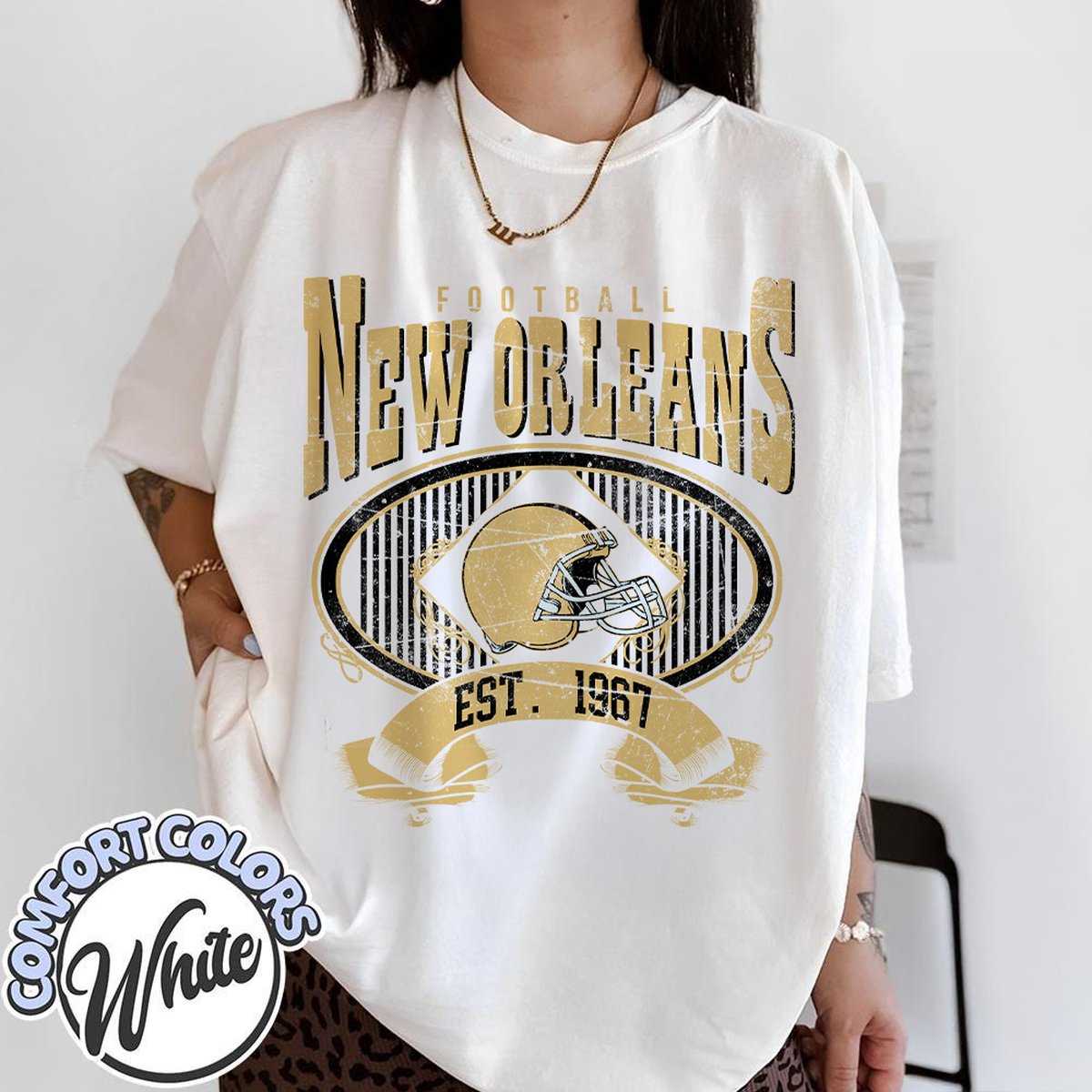 Unisex New Orleans football vintage t-shirt for men and women