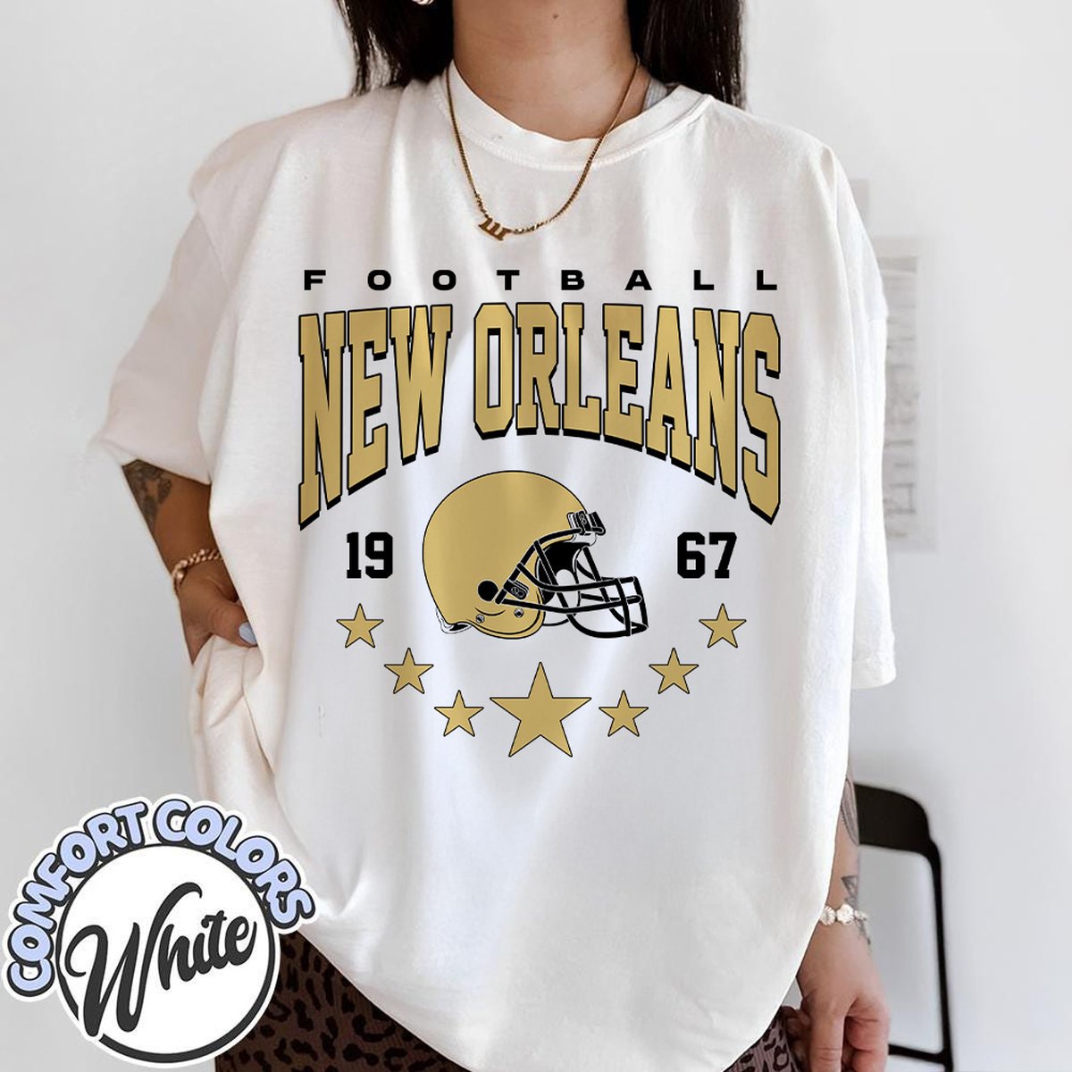 Unisex New Orleans football vintage t-shirt for men and women