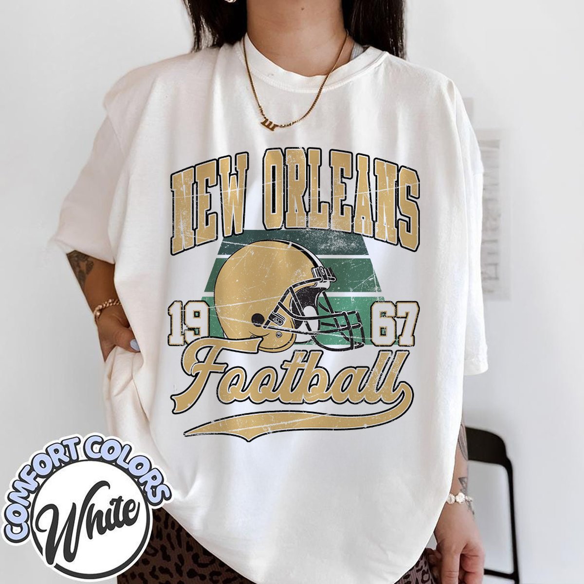 Unisex New Orleans football vintage t-shirt for men and women