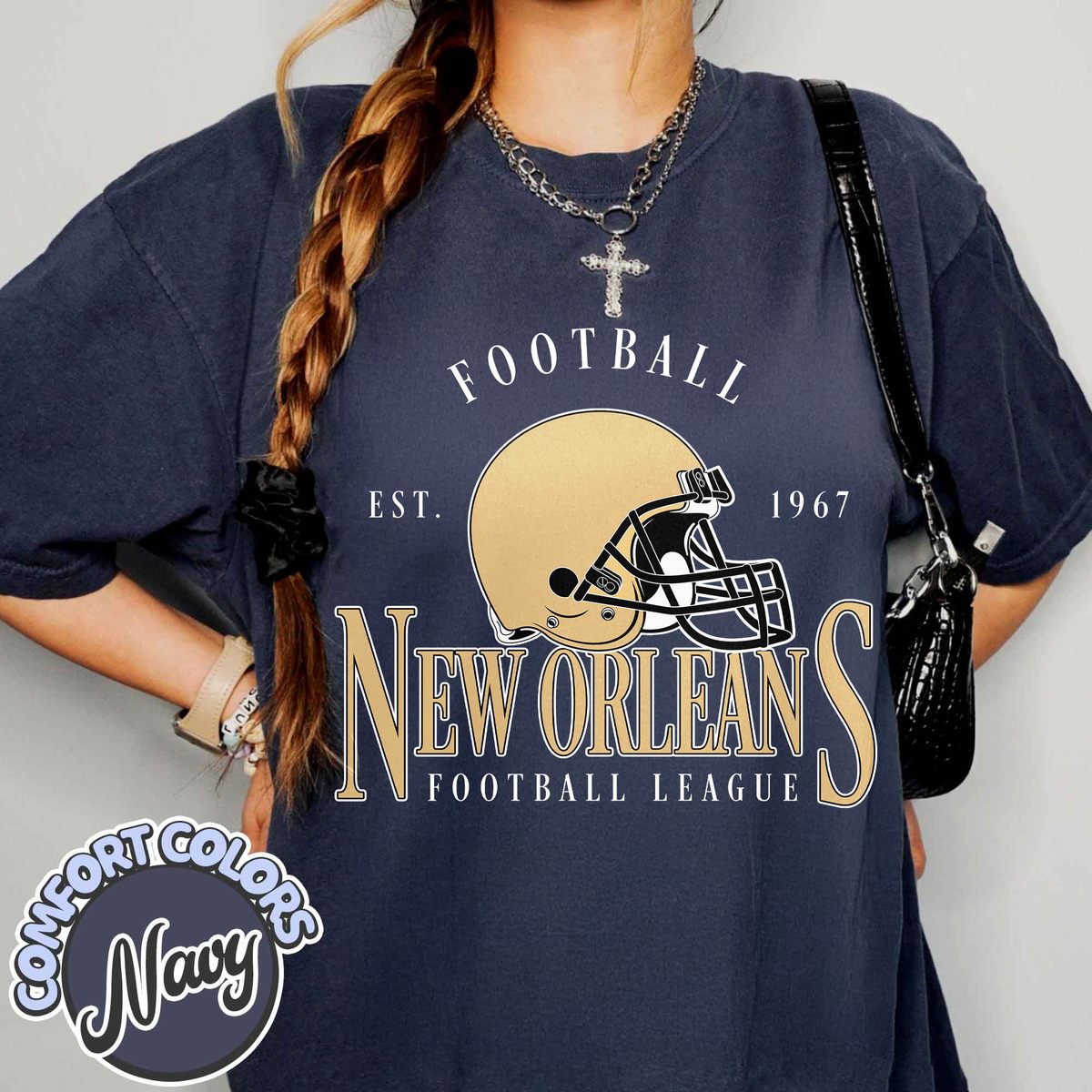 Unisex New Orleans football vintage t-shirt for men and women