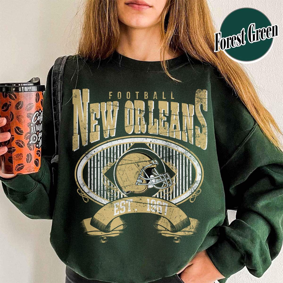 Unisex New Orleans football vintage crewneck sweatshirt for men and women