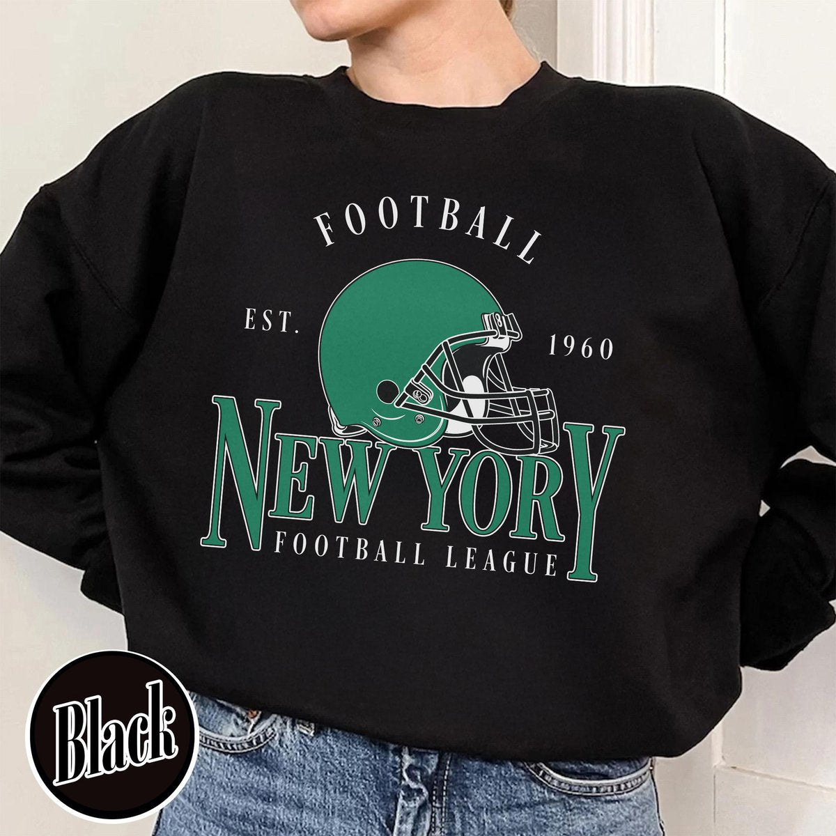 Unisex New York football vintage crewneck sweatshirt for men and women