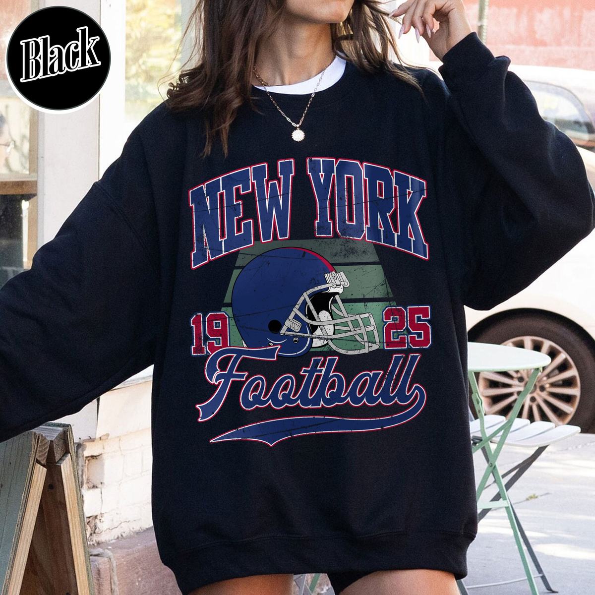 Unisex New York football vintage crewneck sweatshirt for men and women