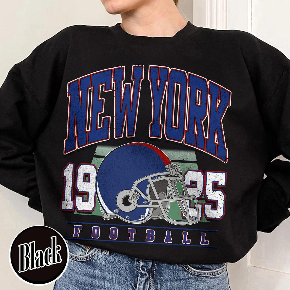Unisex New York football vintage crewneck sweatshirt for men and women