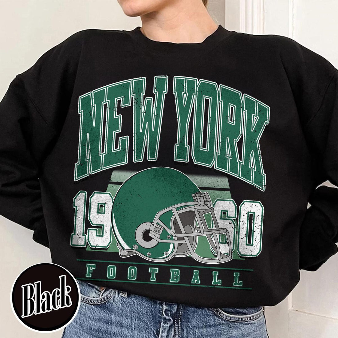 Unisex New York football vintage crewneck sweatshirt for men and women