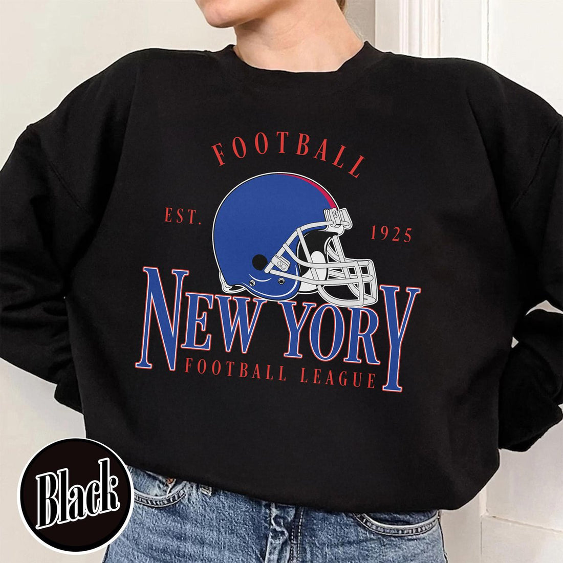 Unisex New York football vintage crewneck sweatshirt for men and women