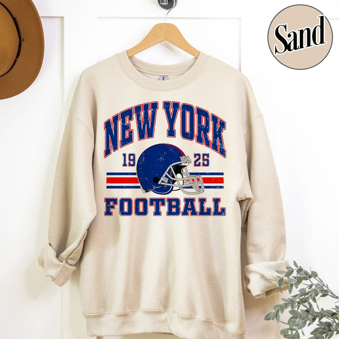 Unisex New York football vintage crewneck sweatshirt for men and women