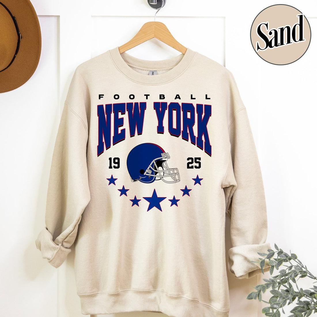 Unisex New York football vintage crewneck sweatshirt for men and women