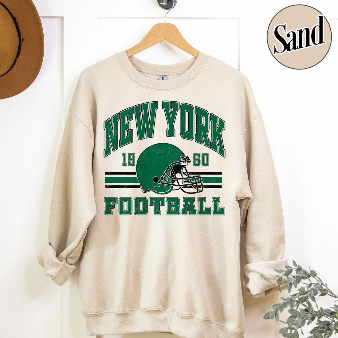 Unisex New York football vintage crewneck sweatshirt for men and women