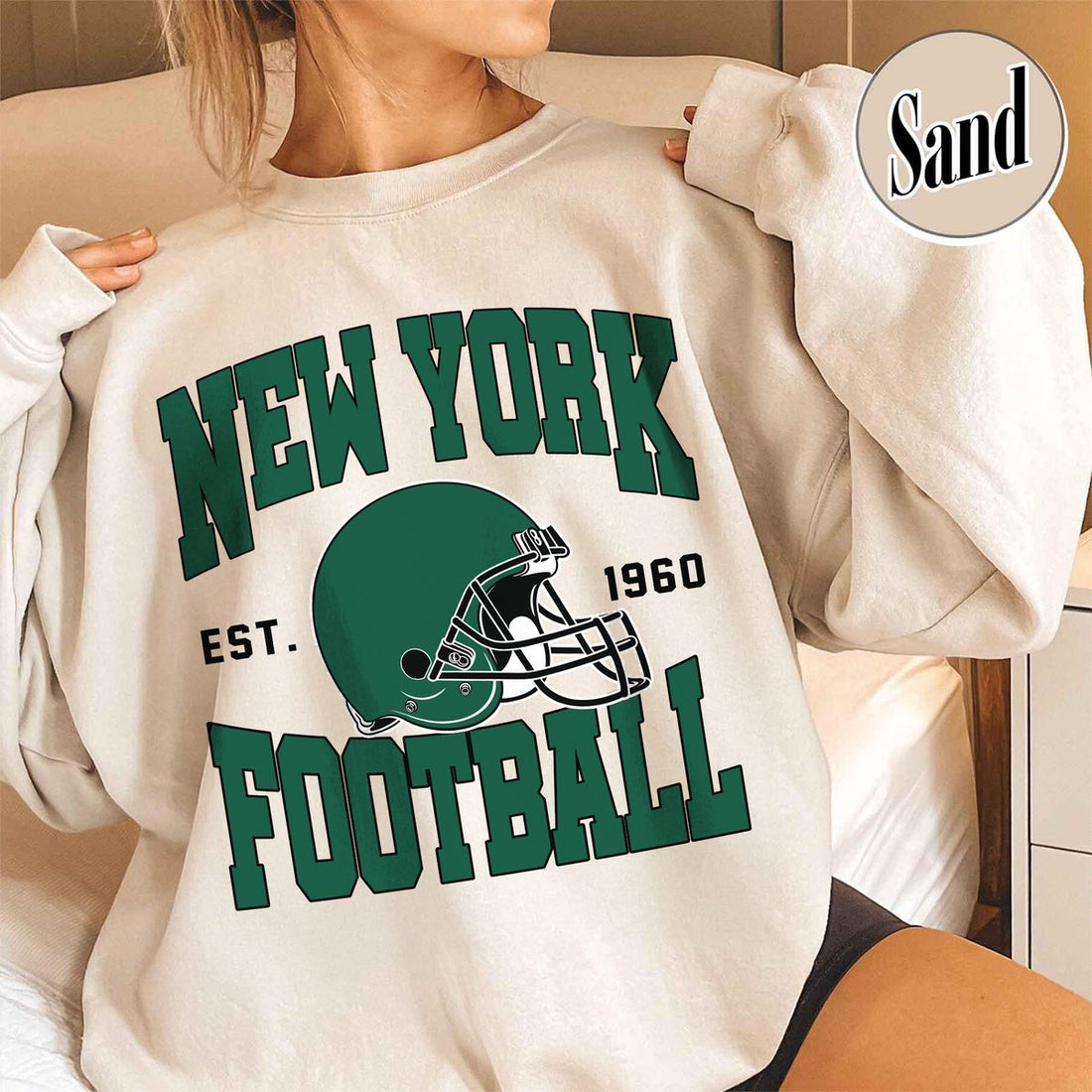 Unisex New York football vintage crewneck sweatshirt for men and women