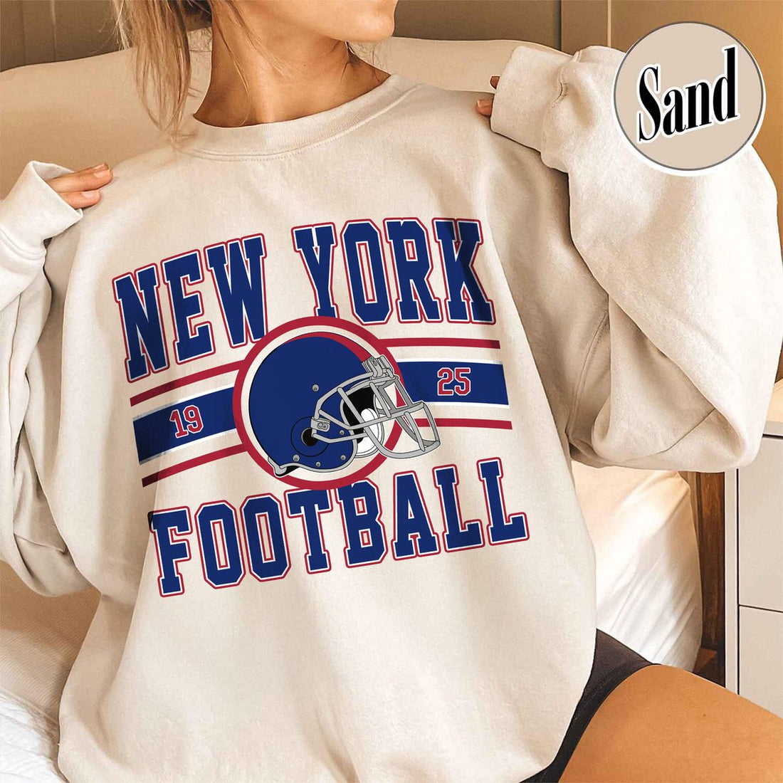 Unisex New York football vintage crewneck sweatshirt for men and women