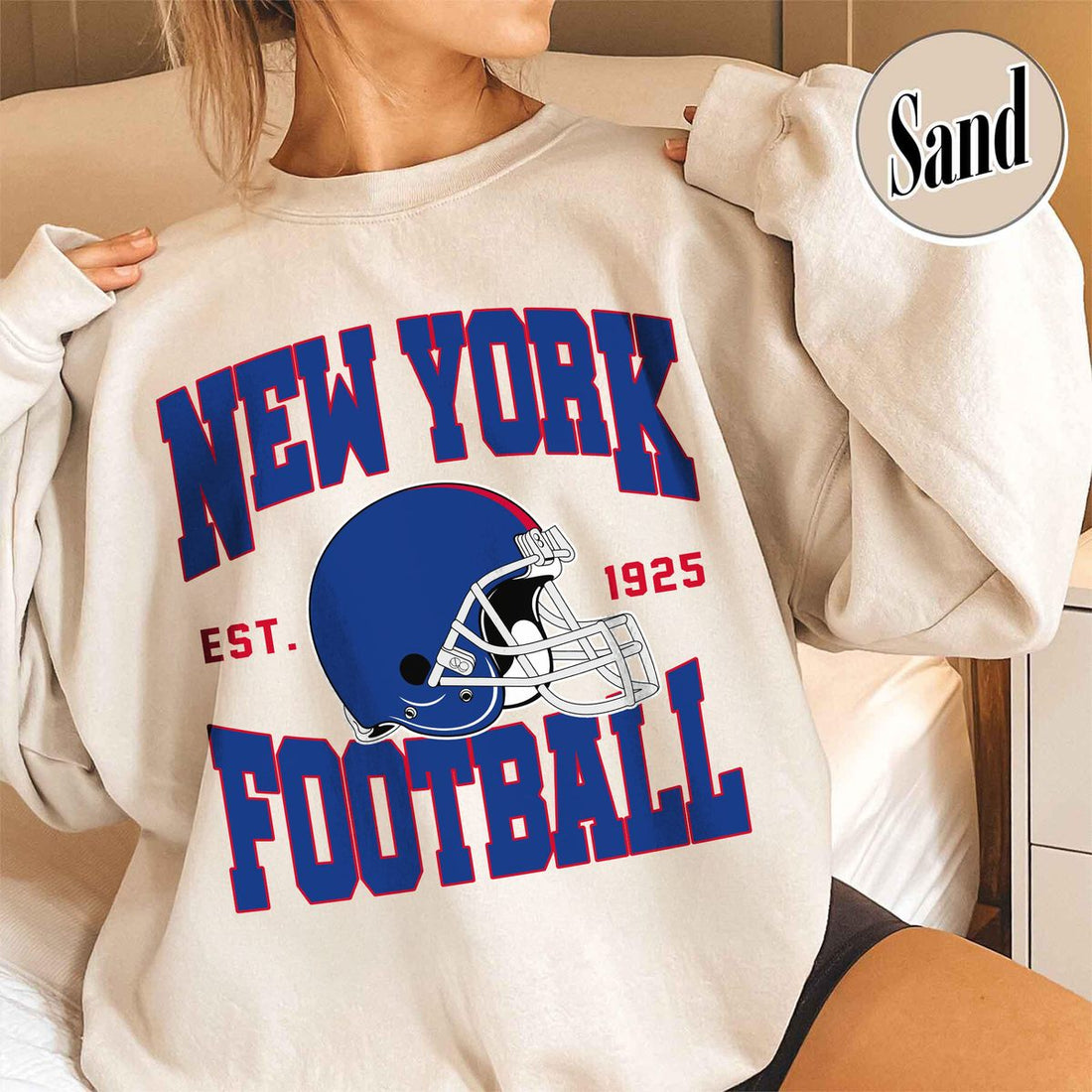 Unisex New York football vintage crewneck sweatshirt for men and women