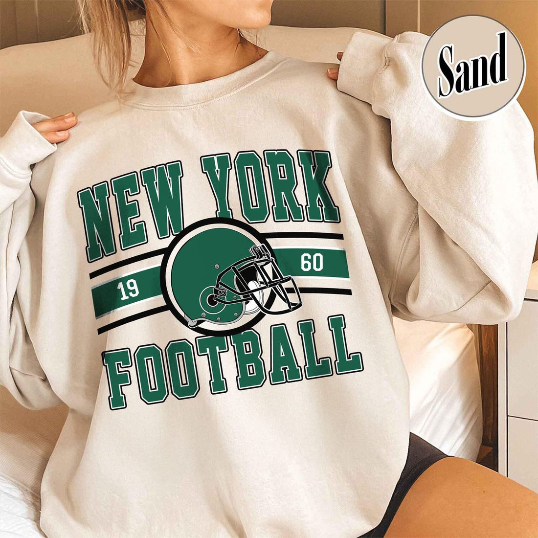 Unisex New York football vintage crewneck sweatshirt for men and women