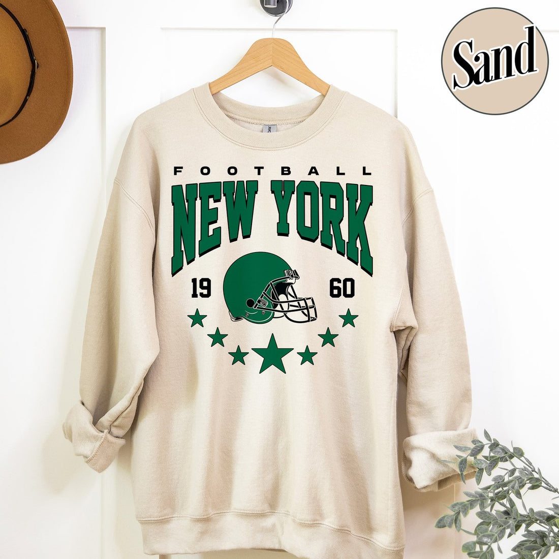 Unisex New York football vintage crewneck sweatshirt for men and women