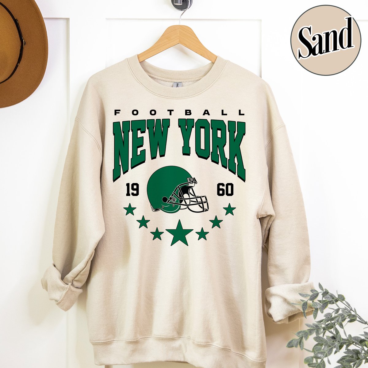 Unisex New York football vintage crewneck sweatshirt for men and women