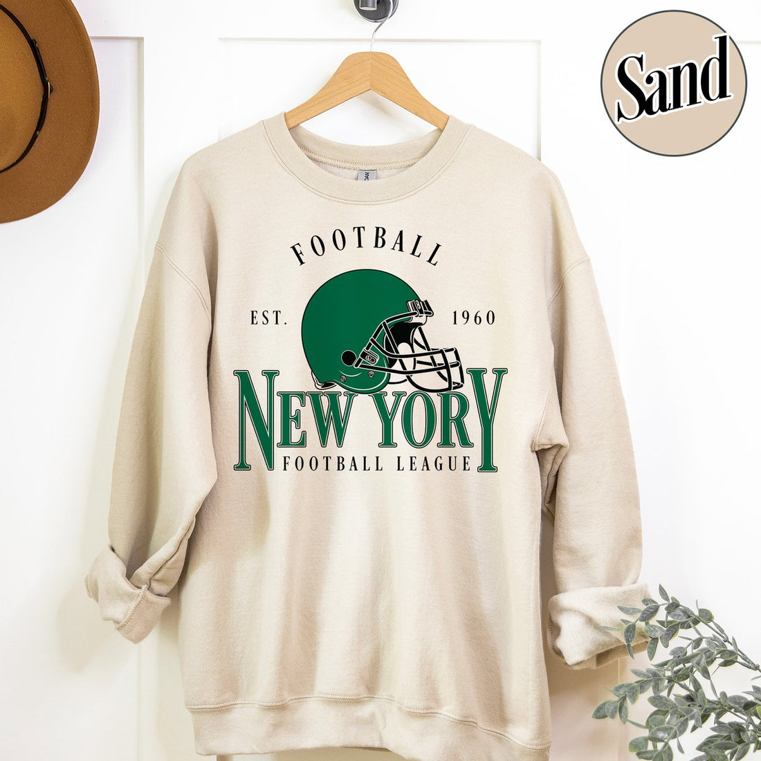 Unisex New York football vintage crewneck sweatshirt for men and women