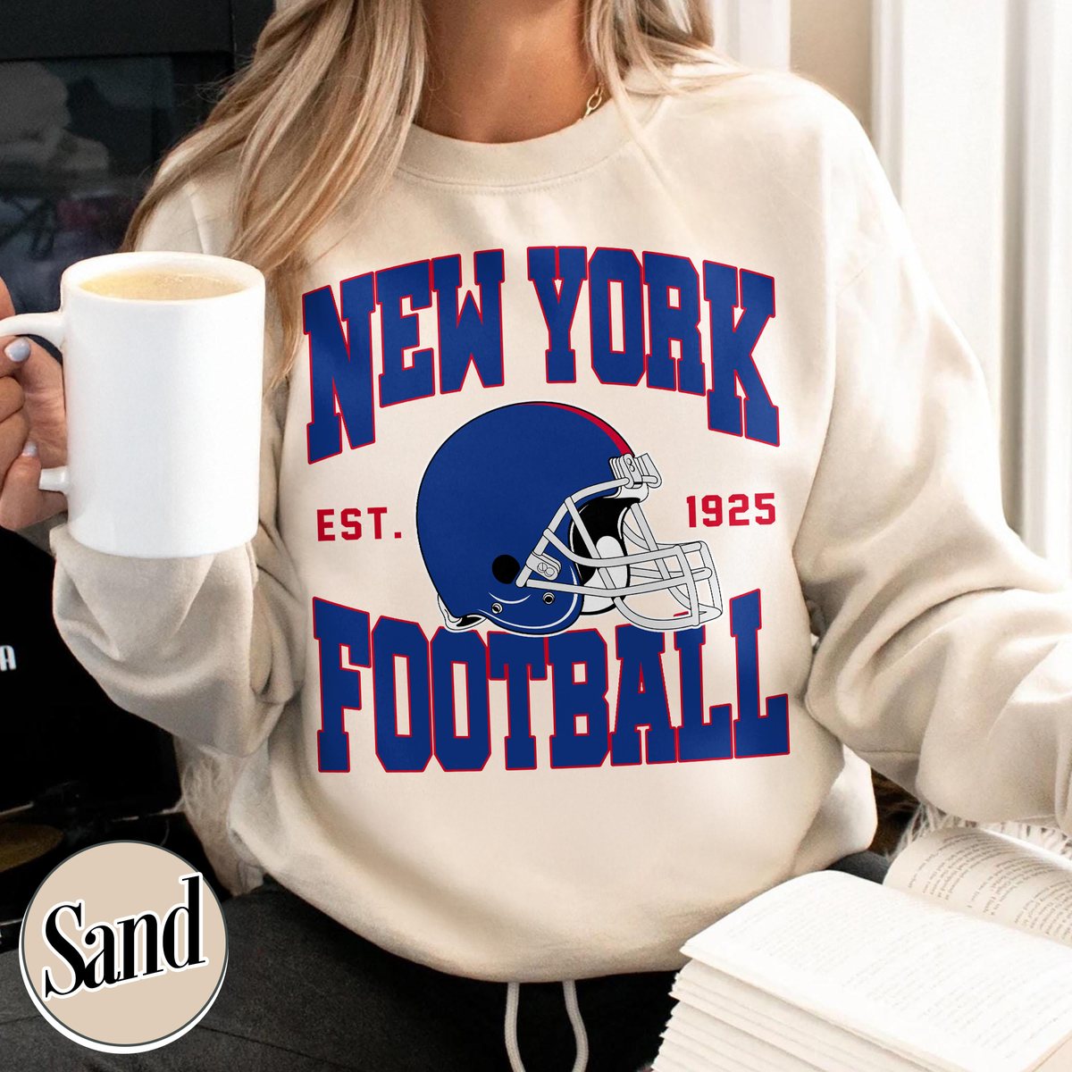 Unisex New York football vintage crewneck sweatshirt for men and women