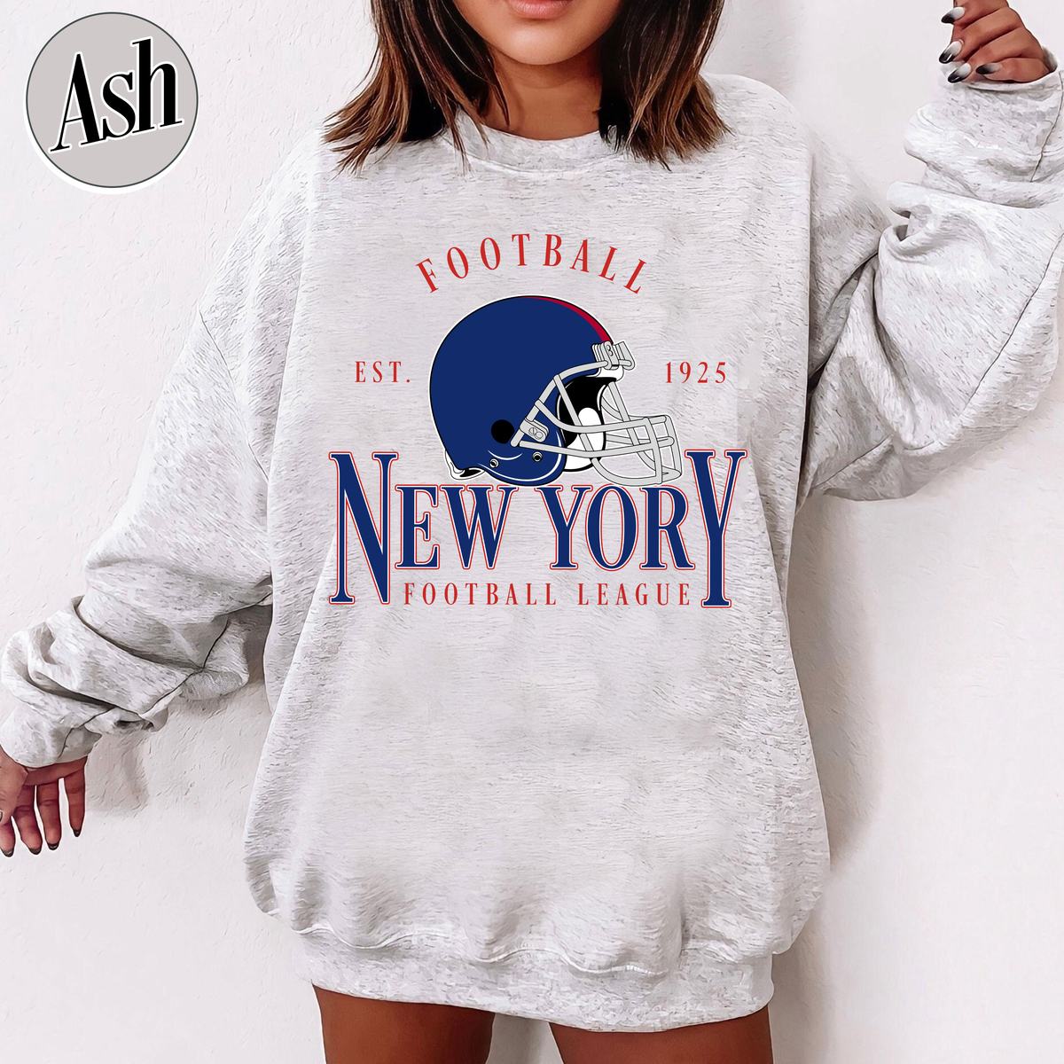 Unisex New York football vintage crewneck sweatshirt for men and women