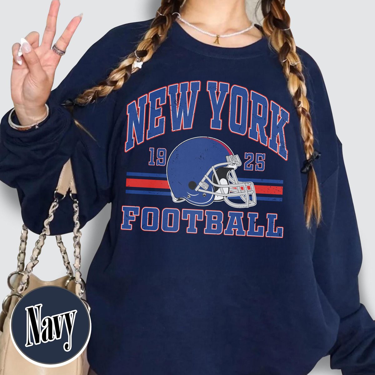 Unisex New York football vintage crewneck sweatshirt for men and women