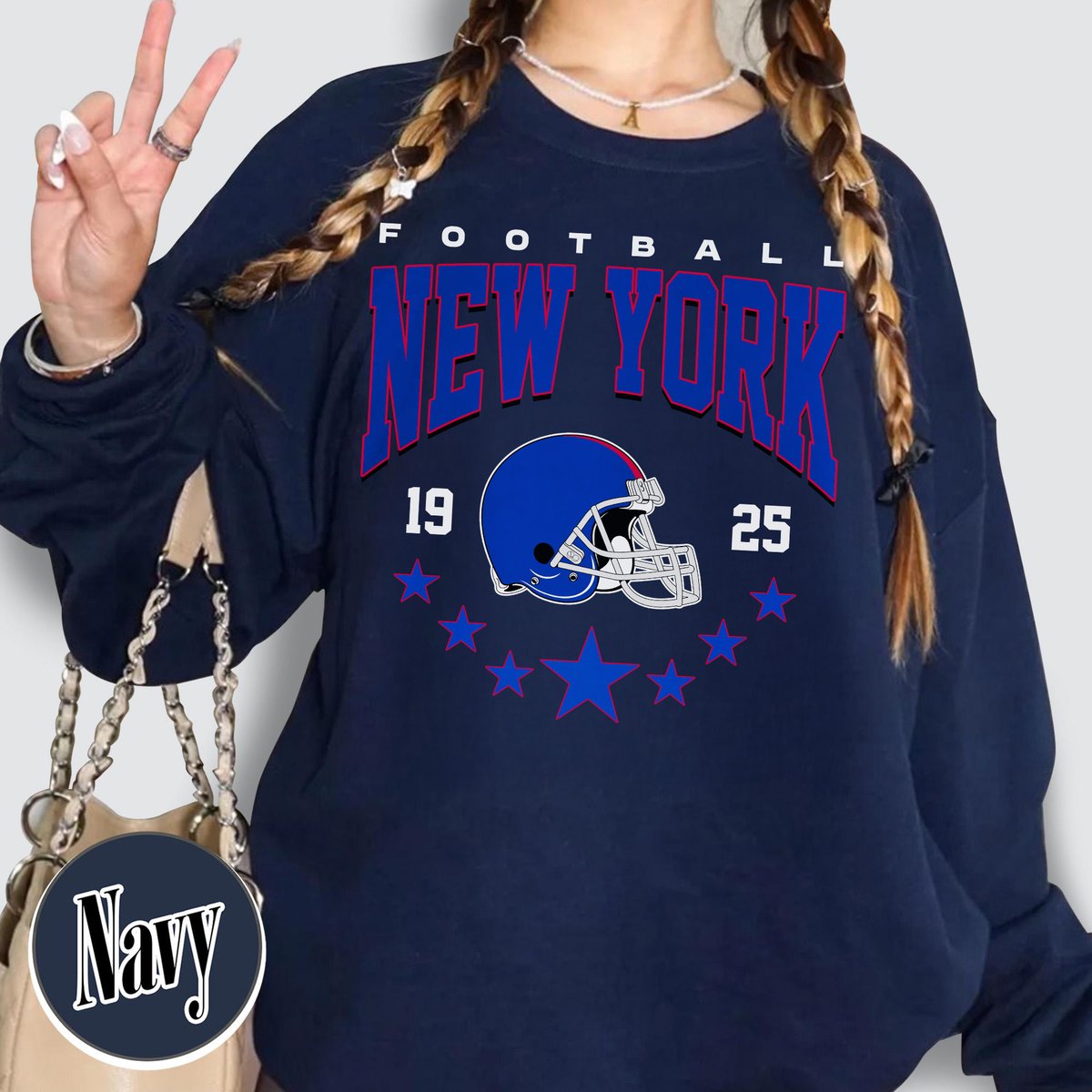 Unisex New York football vintage crewneck sweatshirt for men and women