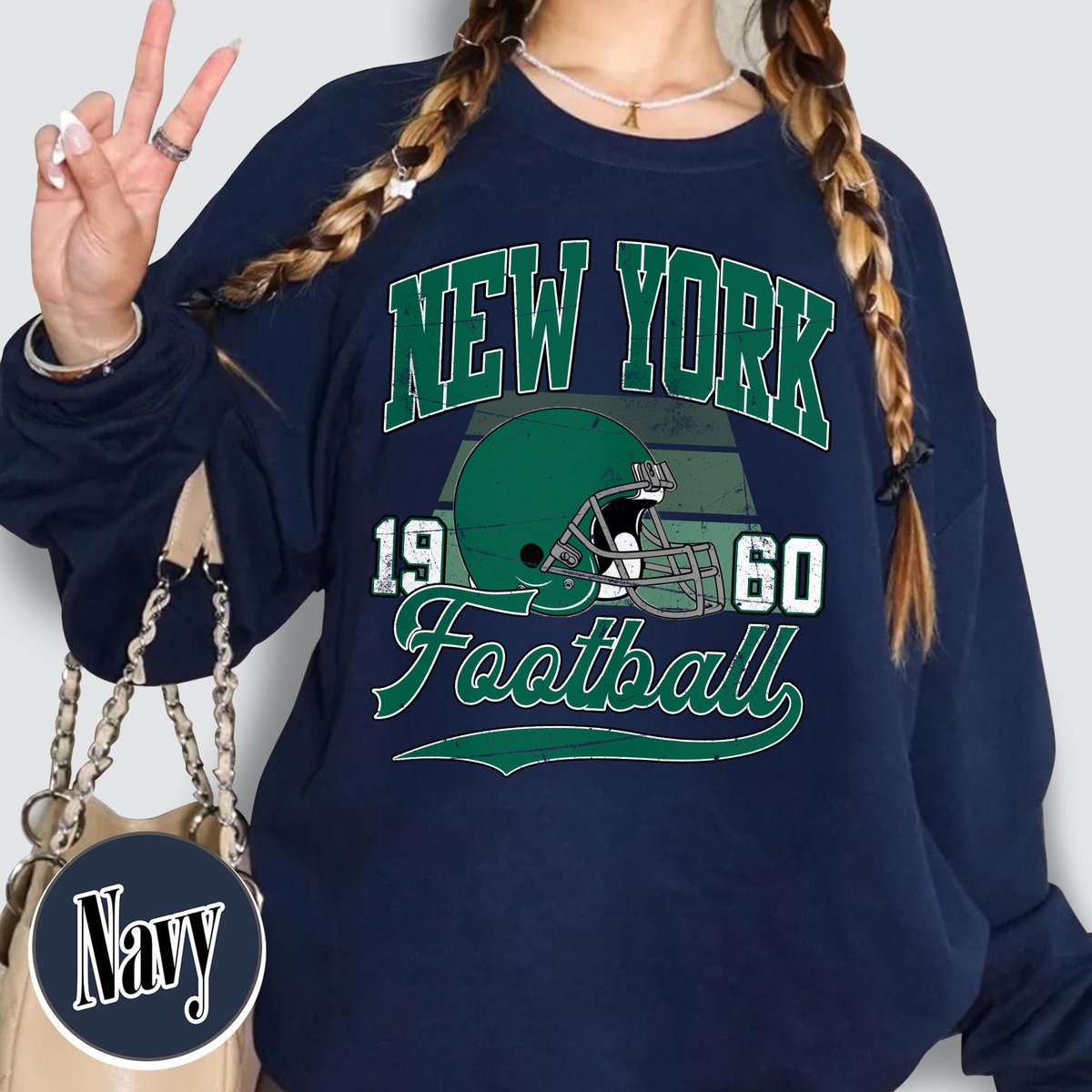 Unisex New York football vintage crewneck sweatshirt for men and women