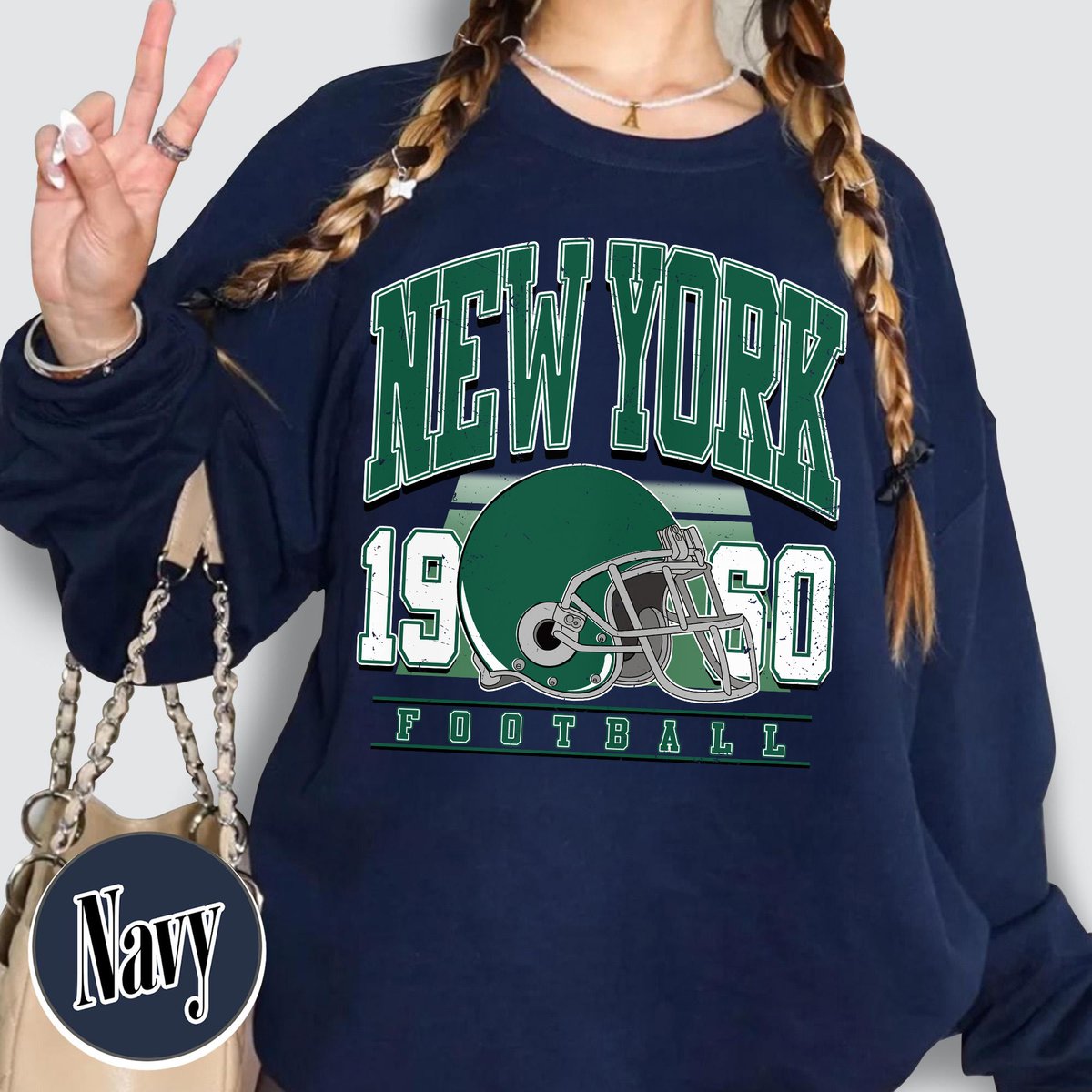 Unisex New York football vintage crewneck sweatshirt for men and women