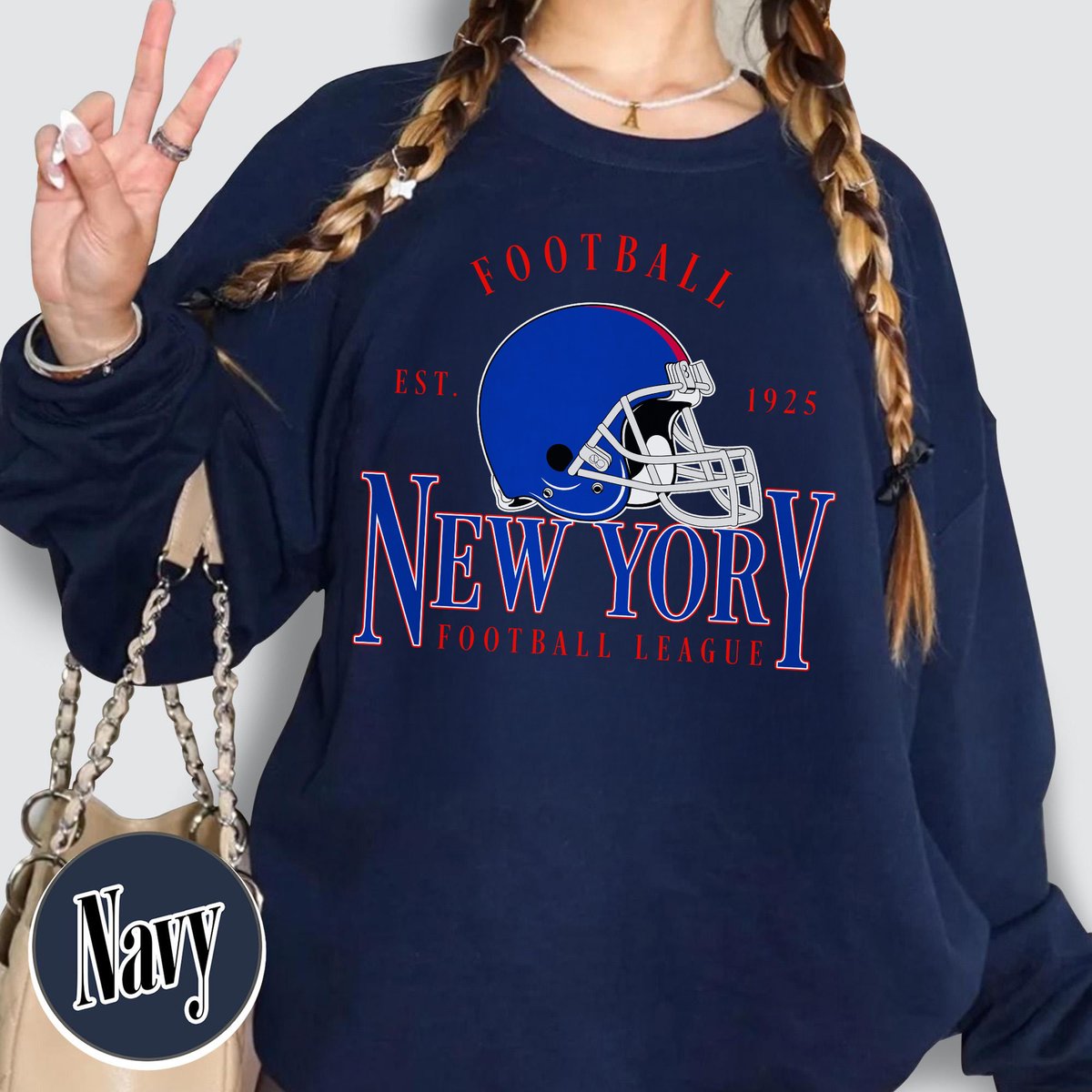 Unisex New York football vintage crewneck sweatshirt for men and women