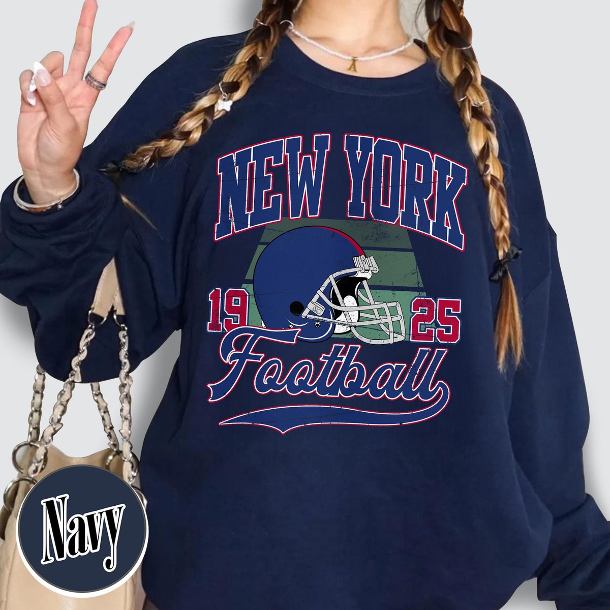 Unisex New York football vintage crewneck sweatshirt for men and women