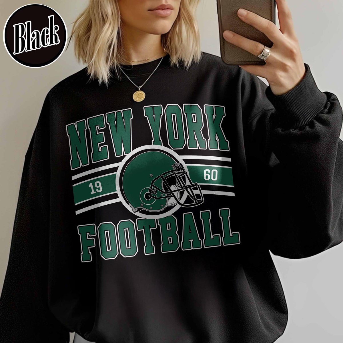 Unisex New York football vintage crewneck sweatshirt for men and women
