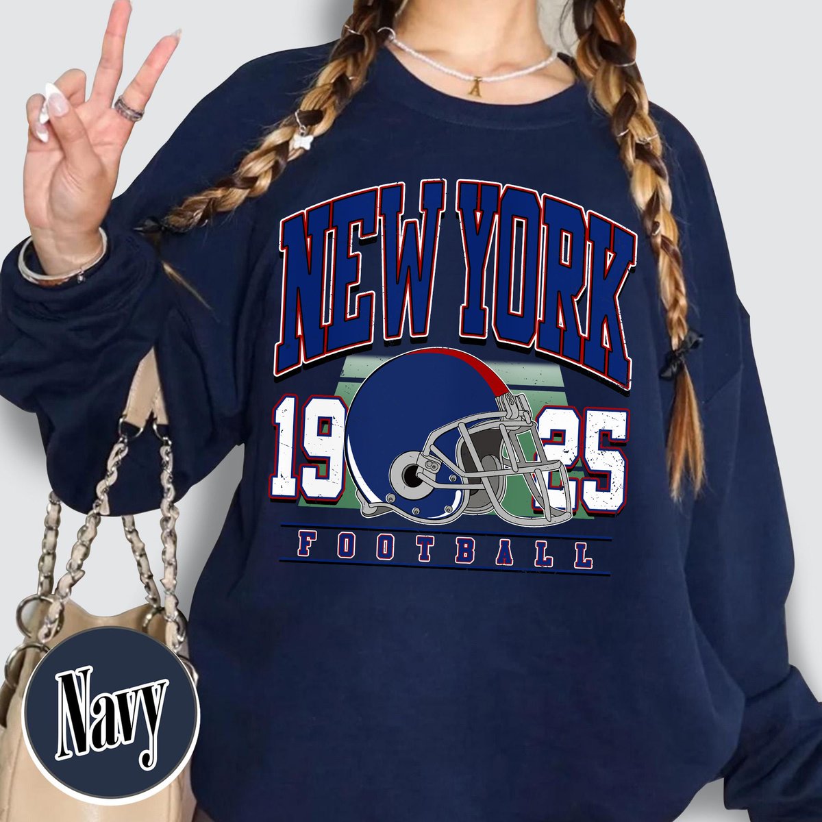 Unisex New York football vintage crewneck sweatshirt for men and women