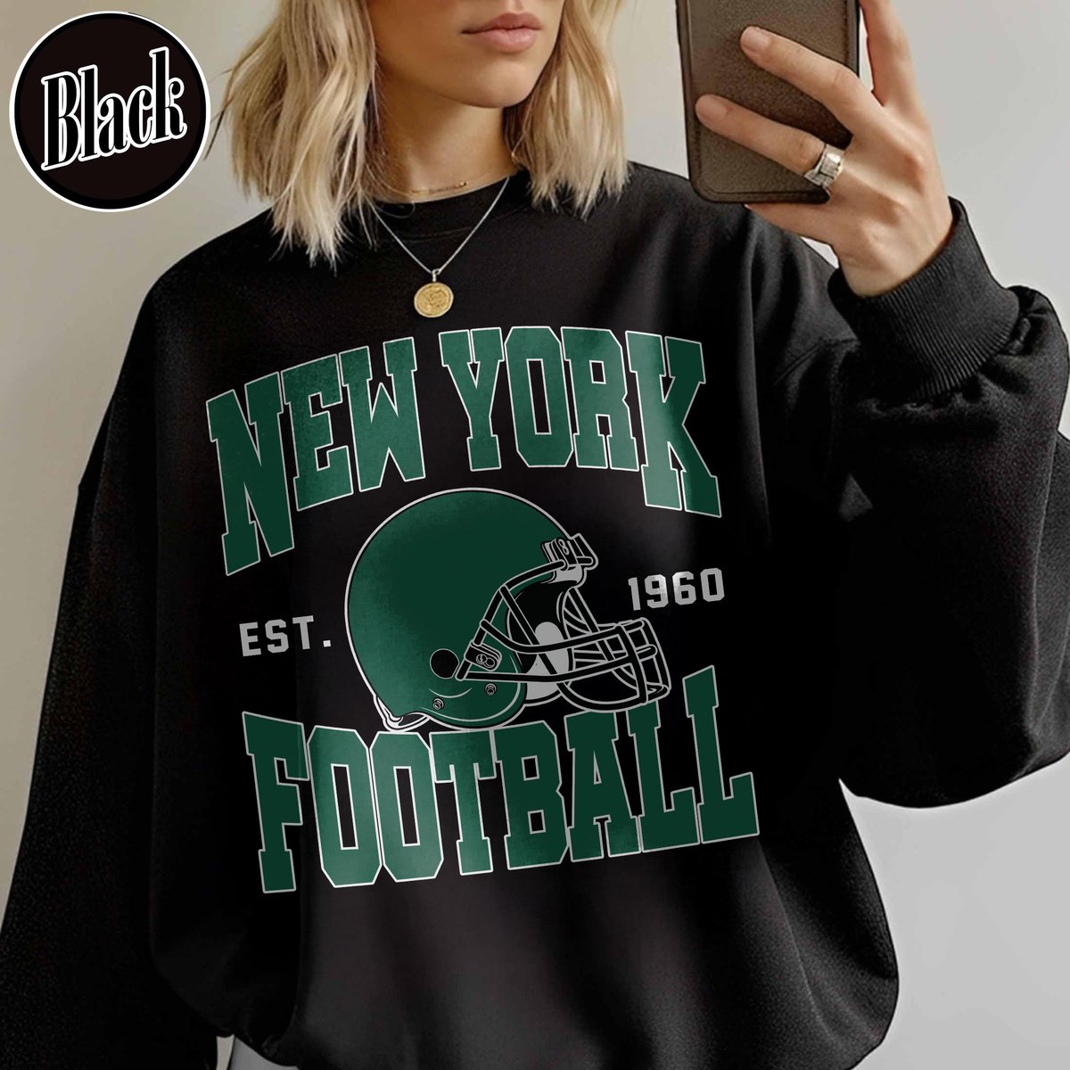 Unisex New York football vintage crewneck sweatshirt for men and women
