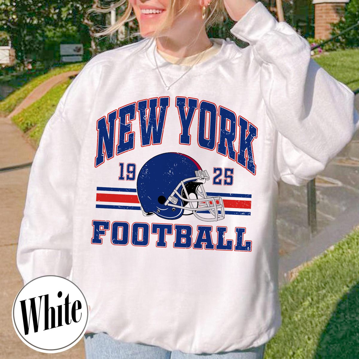 Unisex New York football vintage crewneck sweatshirt for men and women