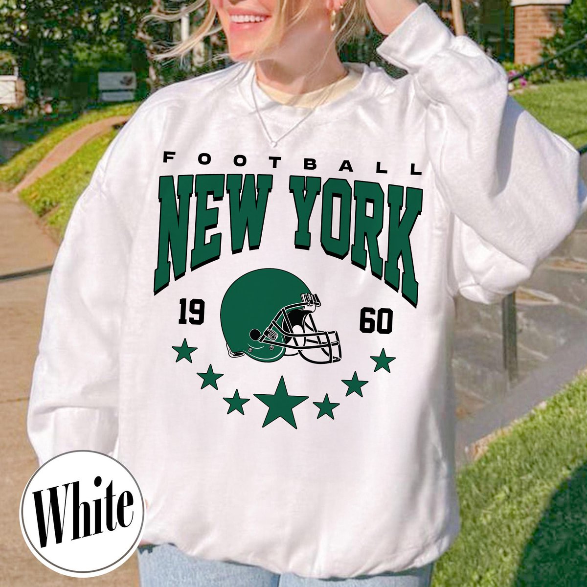 Unisex New York football vintage crewneck sweatshirt for men and women