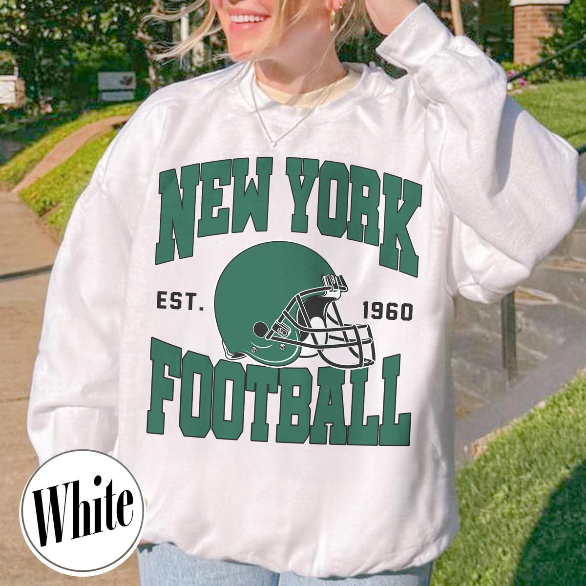 Unisex New York football vintage crewneck sweatshirt for men and women