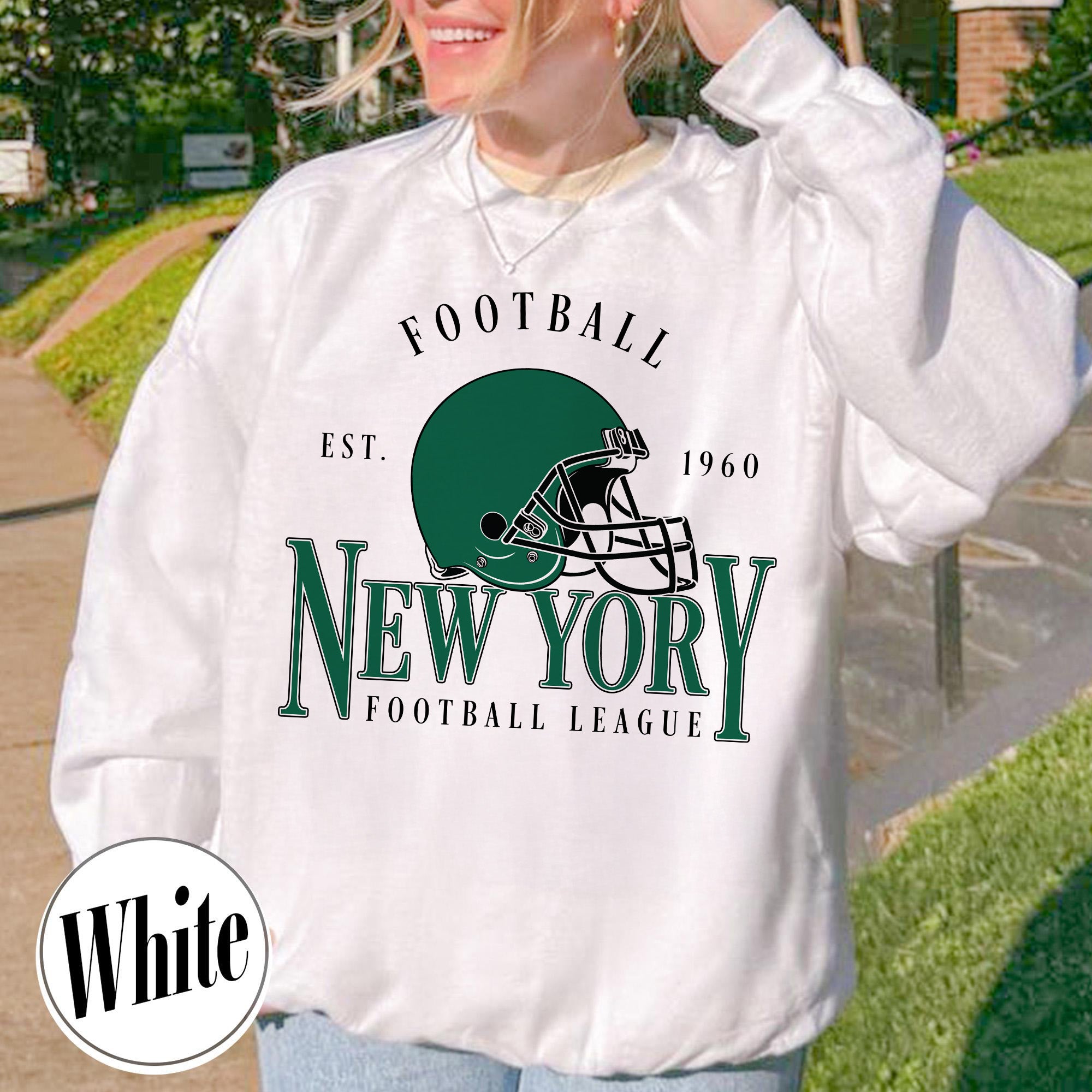 Unisex New York football vintage crewneck sweatshirt for men and women