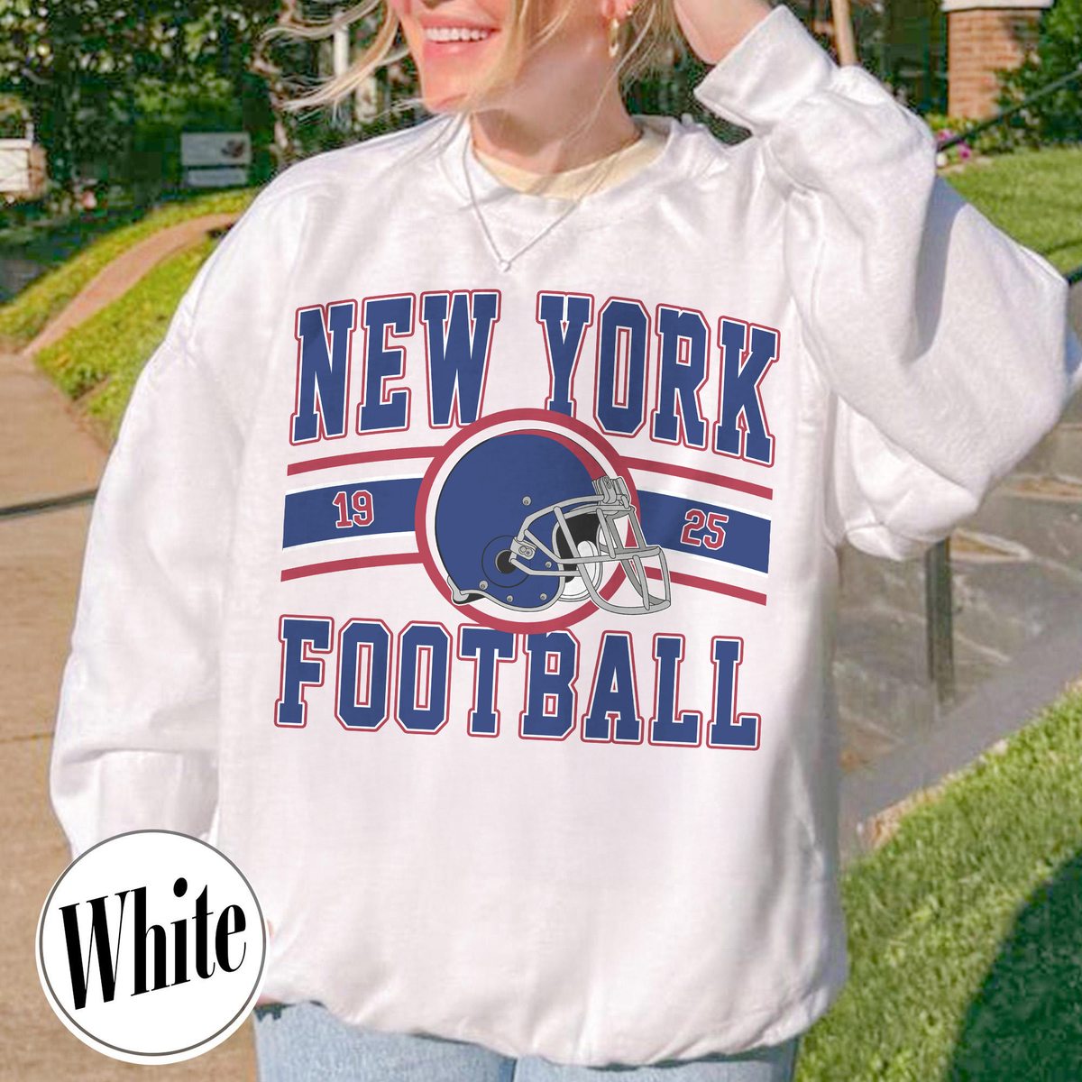 Unisex New York football vintage crewneck sweatshirt for men and women