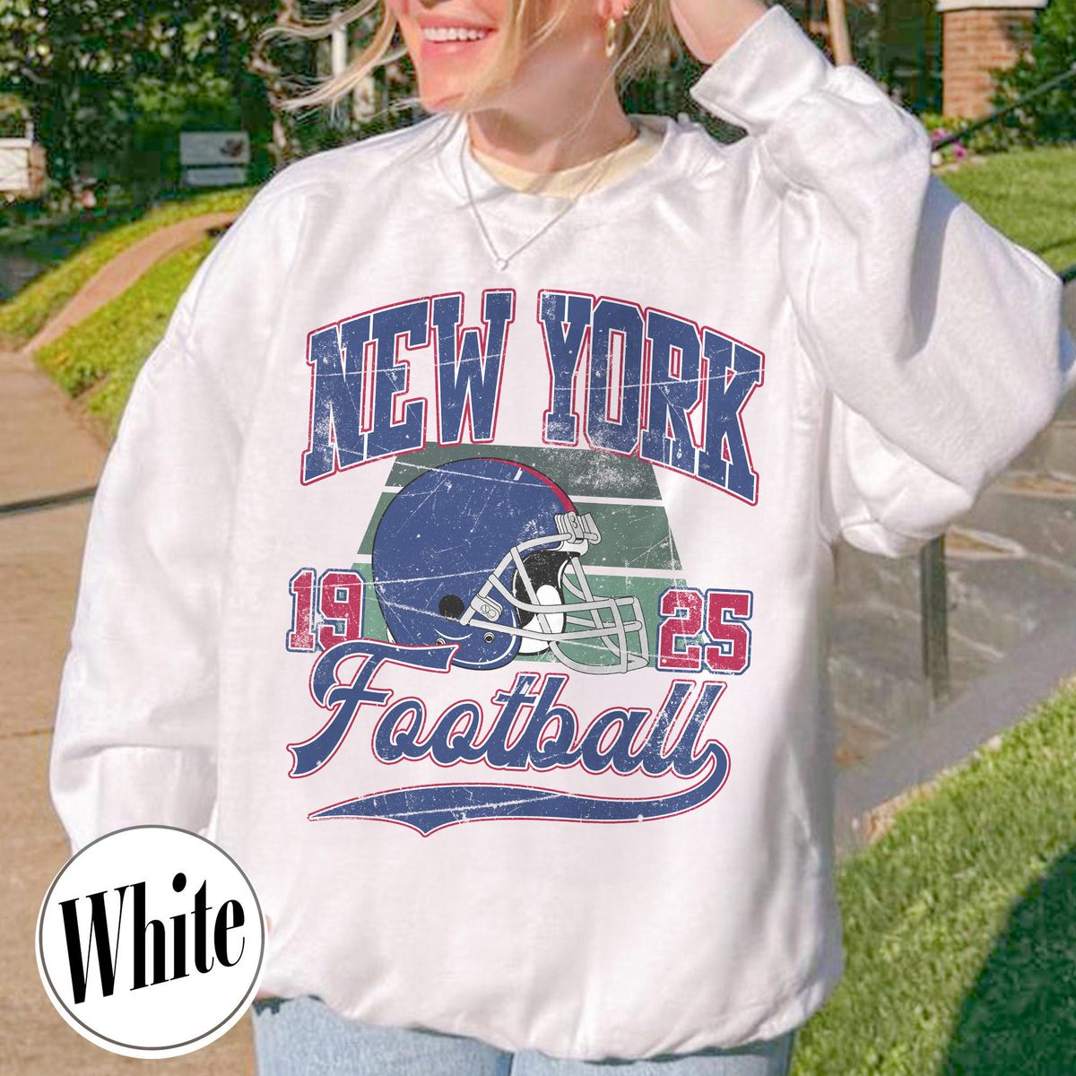 Unisex New York football vintage crewneck sweatshirt for men and women