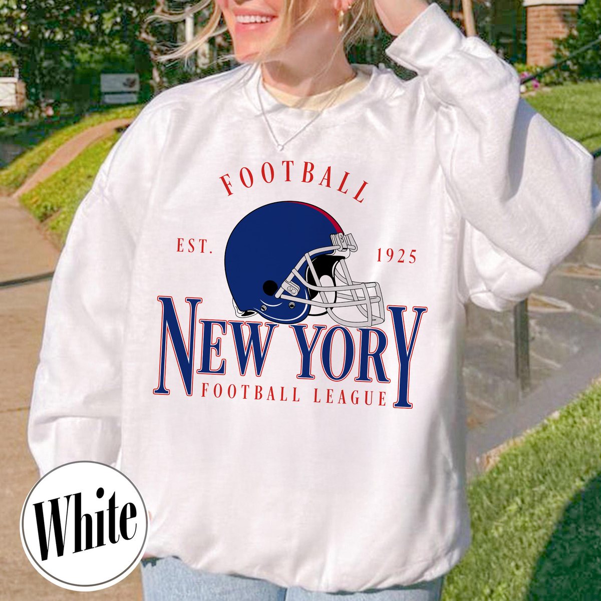 Unisex New York football vintage crewneck sweatshirt for men and women