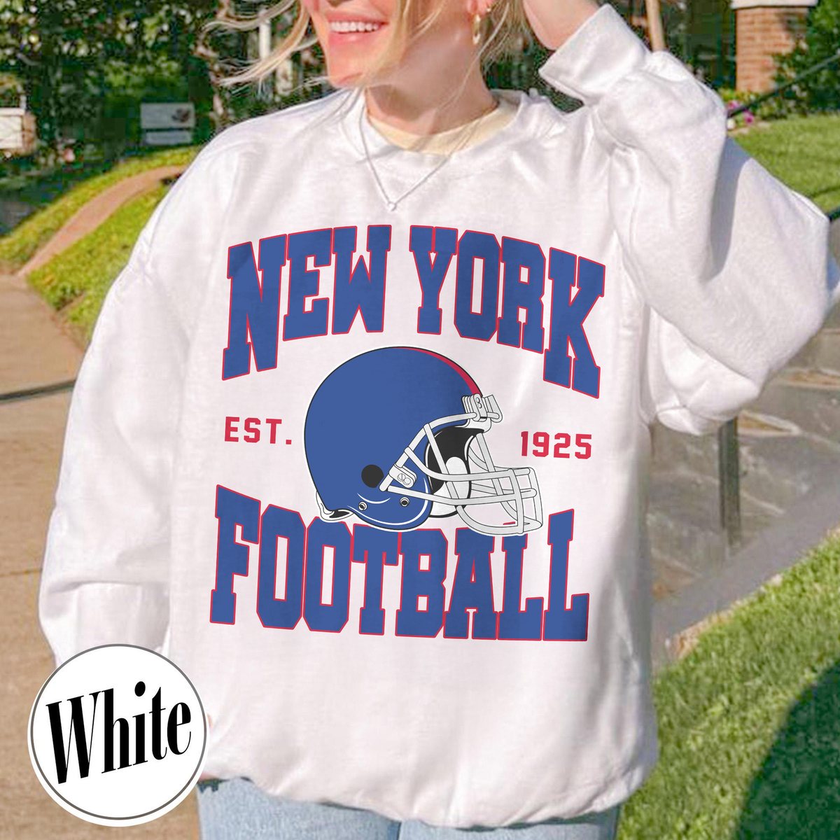 Unisex New York football vintage crewneck sweatshirt for men and women