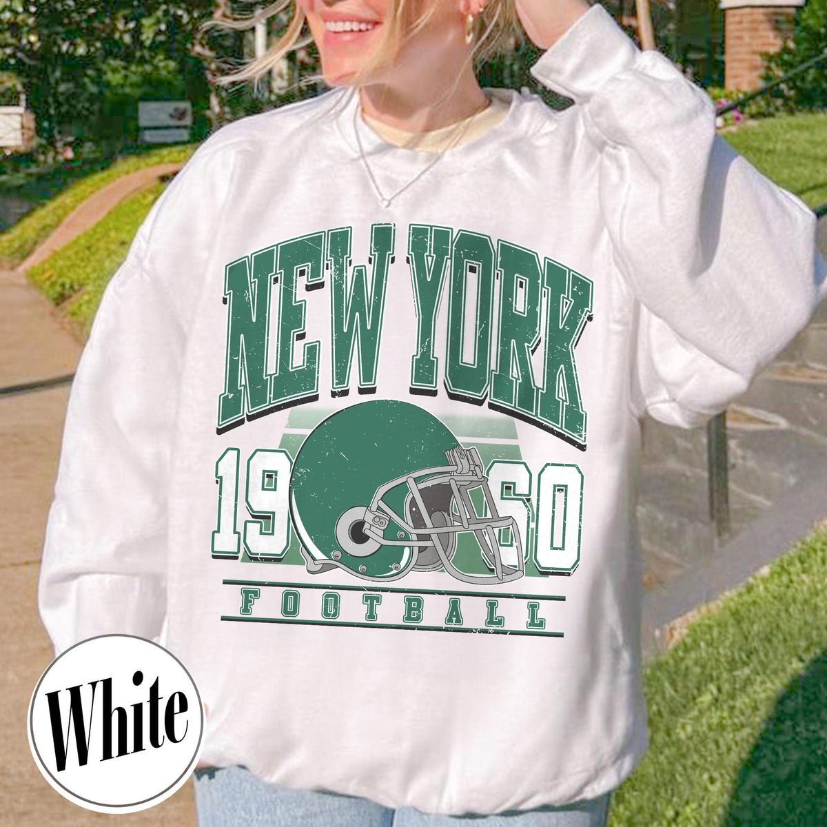 Unisex New York football vintage crewneck sweatshirt for men and women