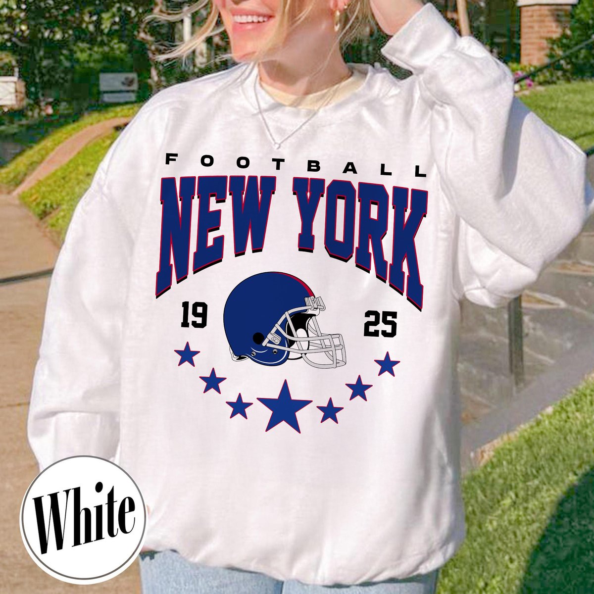 Unisex New York football vintage crewneck sweatshirt for men and women