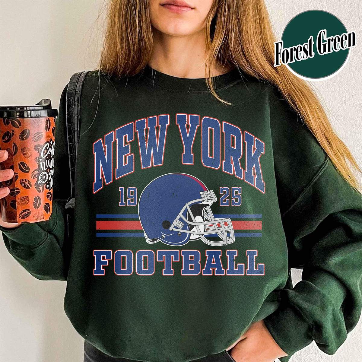 Unisex New York football vintage crewneck sweatshirt for men and women