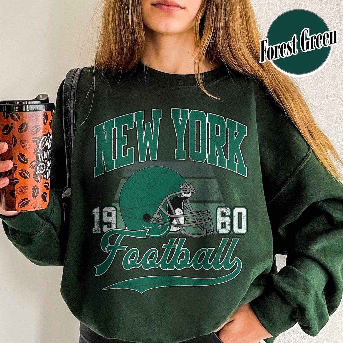 Unisex New York football vintage crewneck sweatshirt for men and women