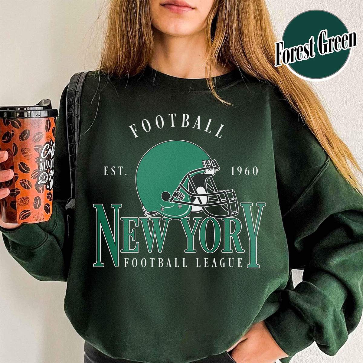 Unisex New York football vintage crewneck sweatshirt for men and women