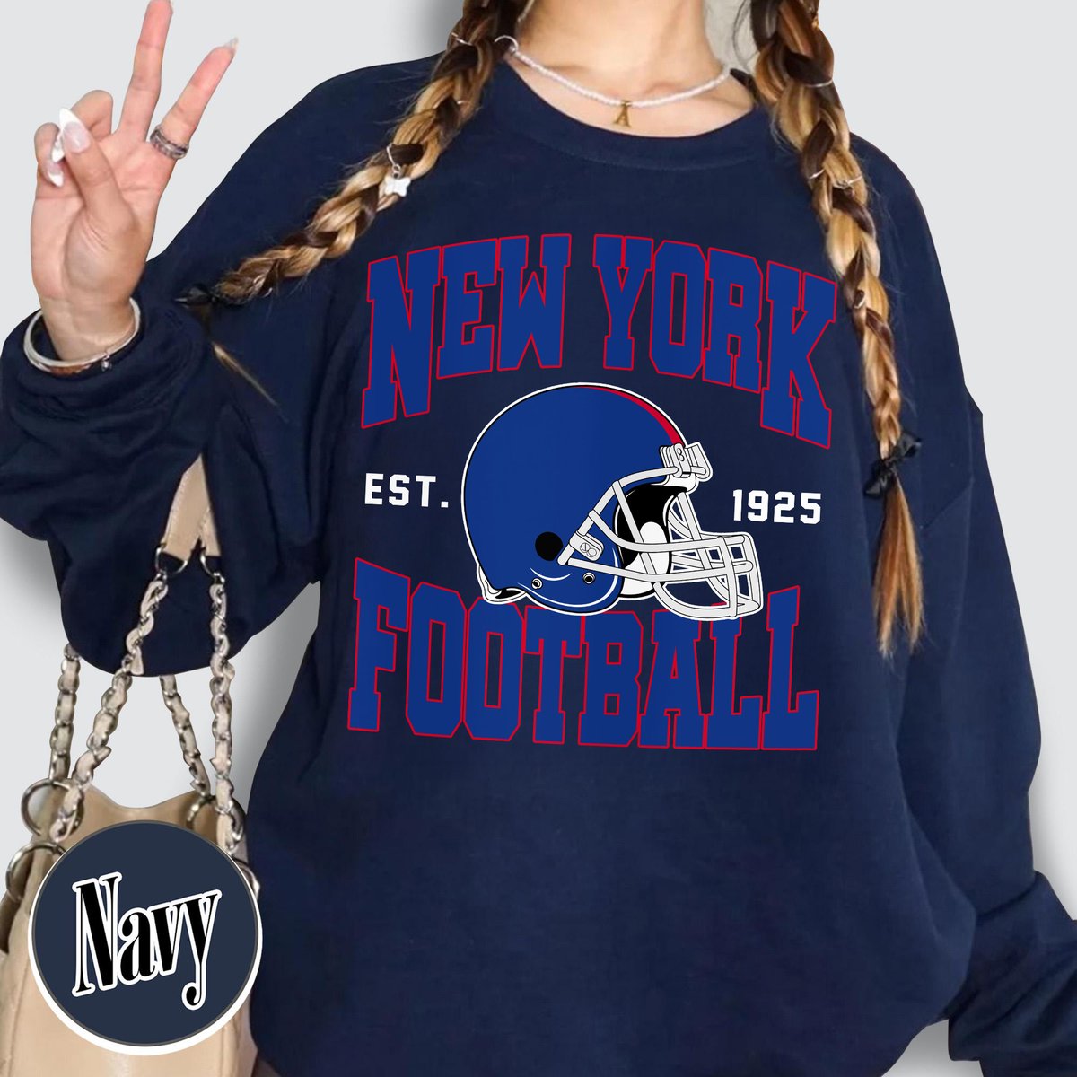 Unisex New York football vintage crewneck sweatshirt for men and women