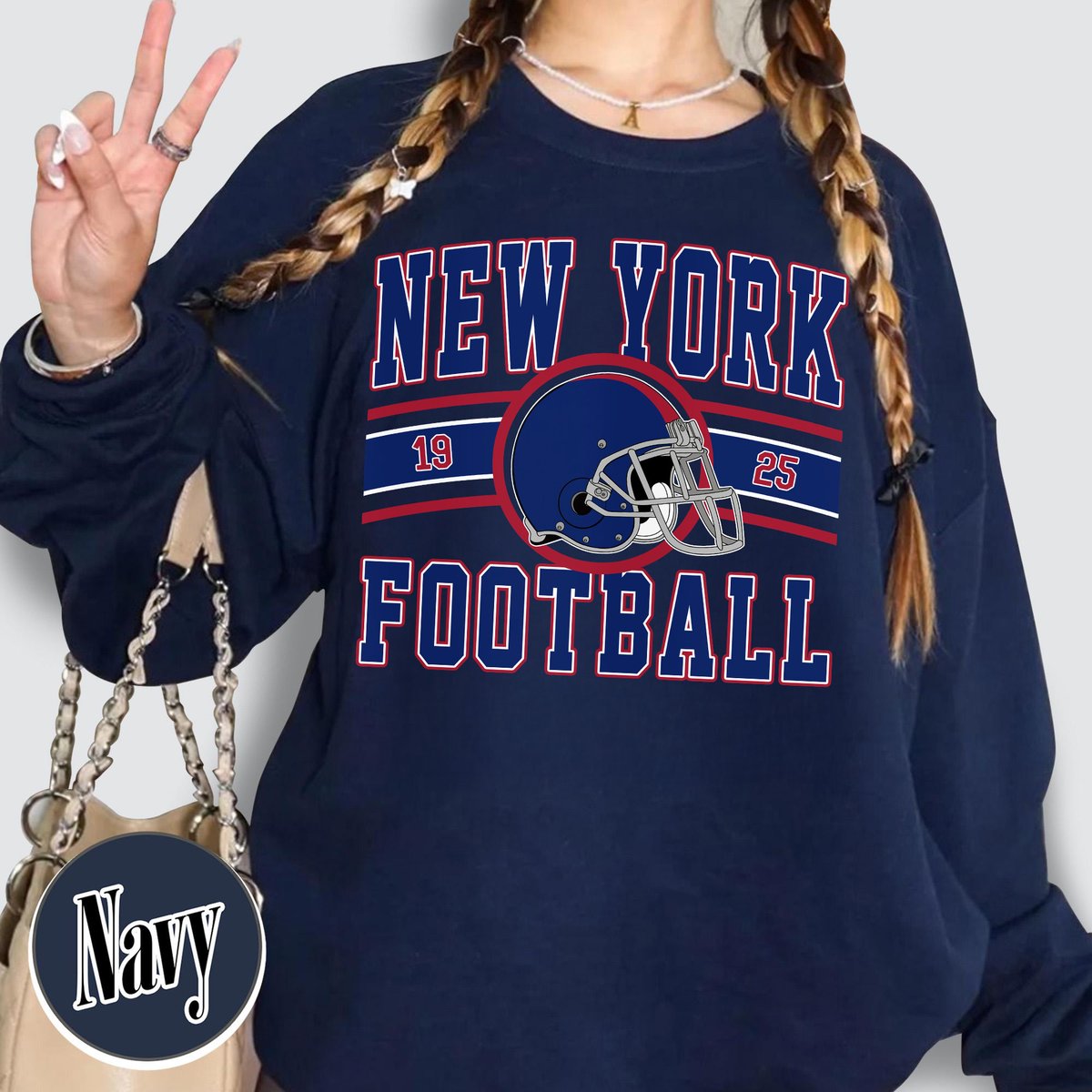 Unisex New York football vintage crewneck sweatshirt for men and women