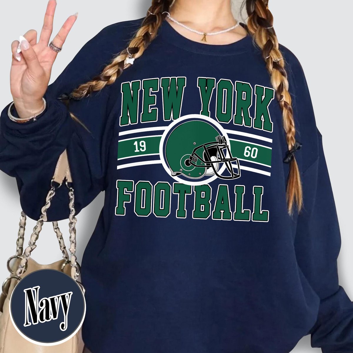 Unisex New York football vintage crewneck sweatshirt for men and women